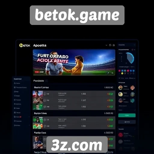 Funcionalidades de apostas disponíveis no site Betok.game