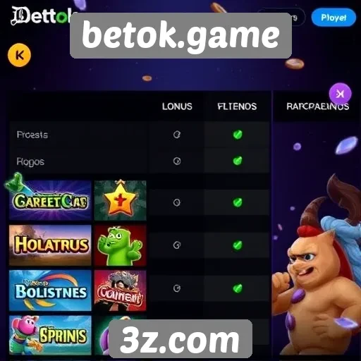 Comparação entre jogos oferecidos no betok.game